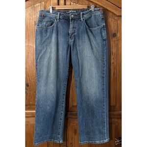 Mens Worn Brand Jeans Straight Leg Denim Sz 36 36x30 Stretch‎